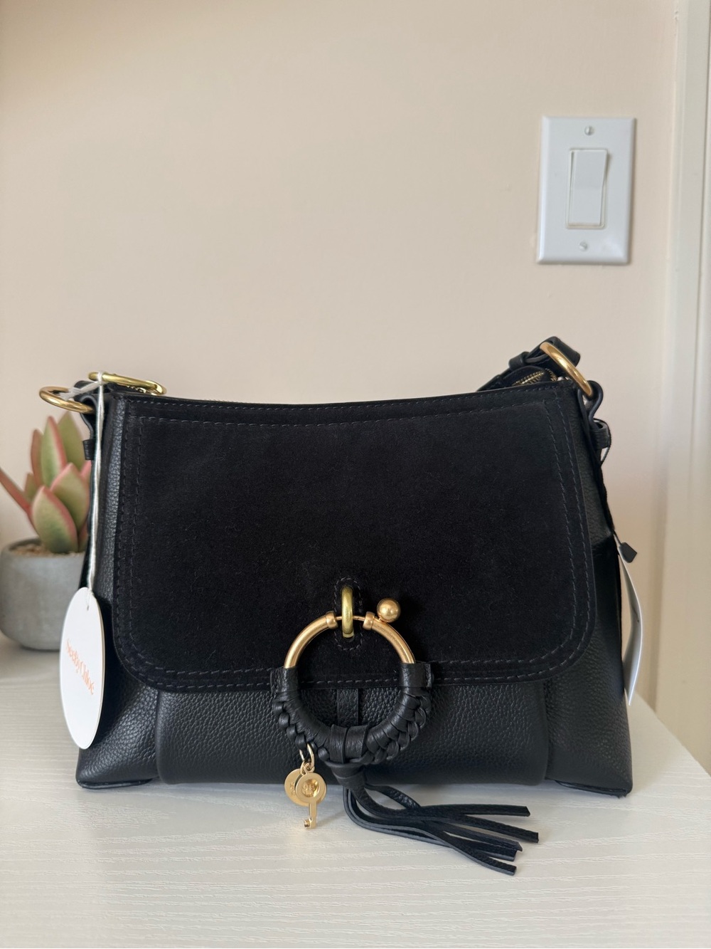 See by Chloé Black Leather handbag w extra crossbody strap